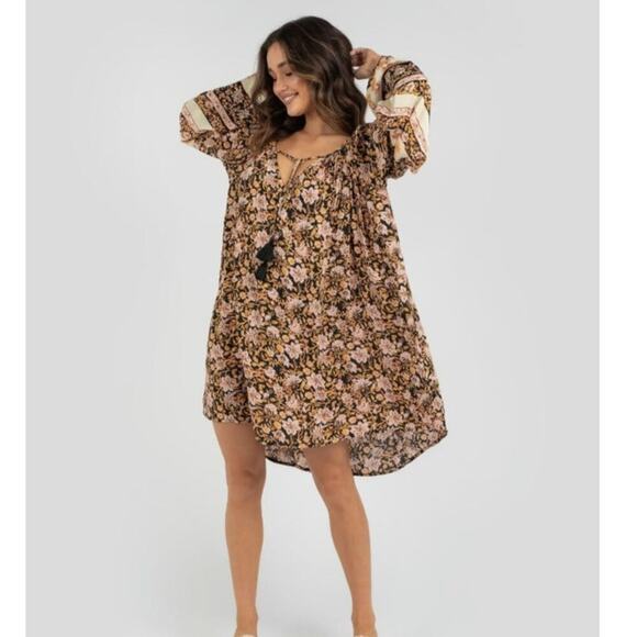 BILLABONG GYPSET LONG SLEEVE DRESS, SZ LARGE - Picture 3 of 15